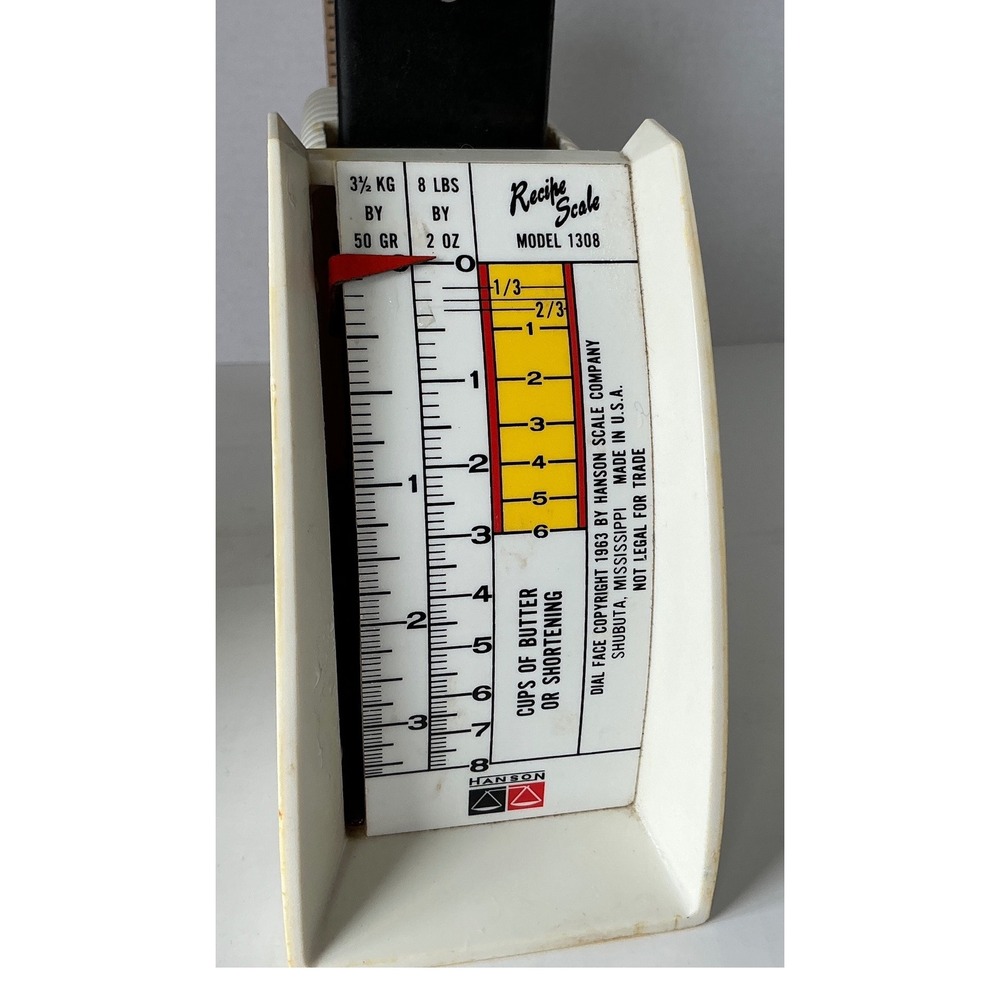 Hanson Vintage Recipe Scale Model 1308 Kitchen Food Weight Butter Cream 8lb
